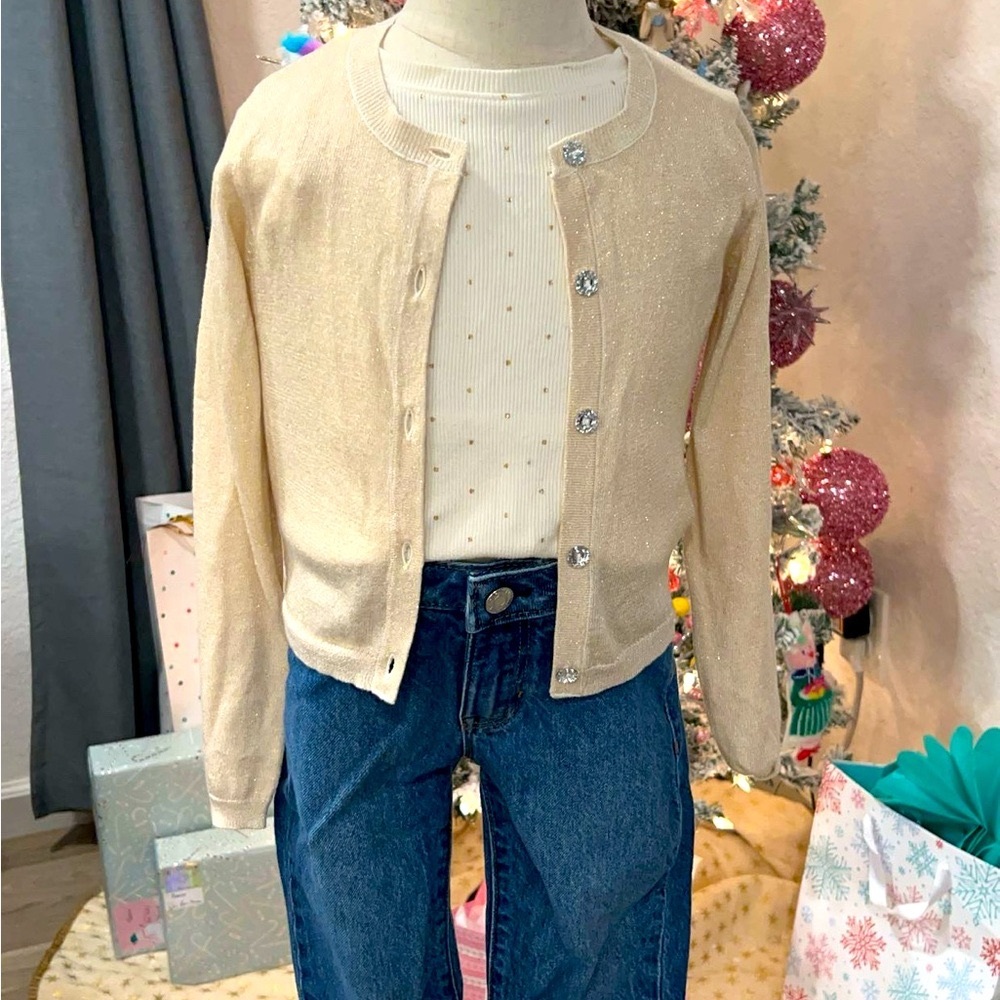 3 Piece Gold Shimmer Outfit